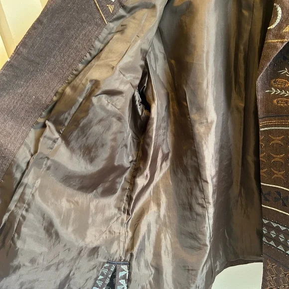 Coldwater Creek Brown Embroidered Southwestern Open-Front Jacket | Women’s - Picture 4 of 10